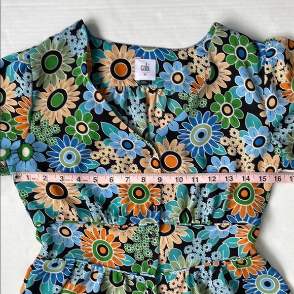 CAbi Multicolor Floral Happy Top Blouse XS - Picture 14 of 17